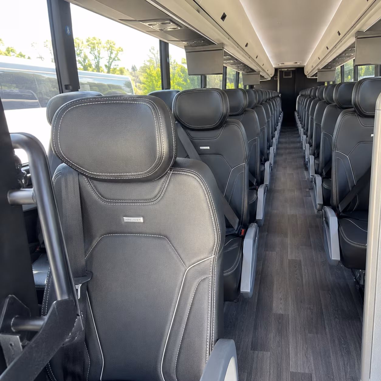 bristol charter bus rental interior