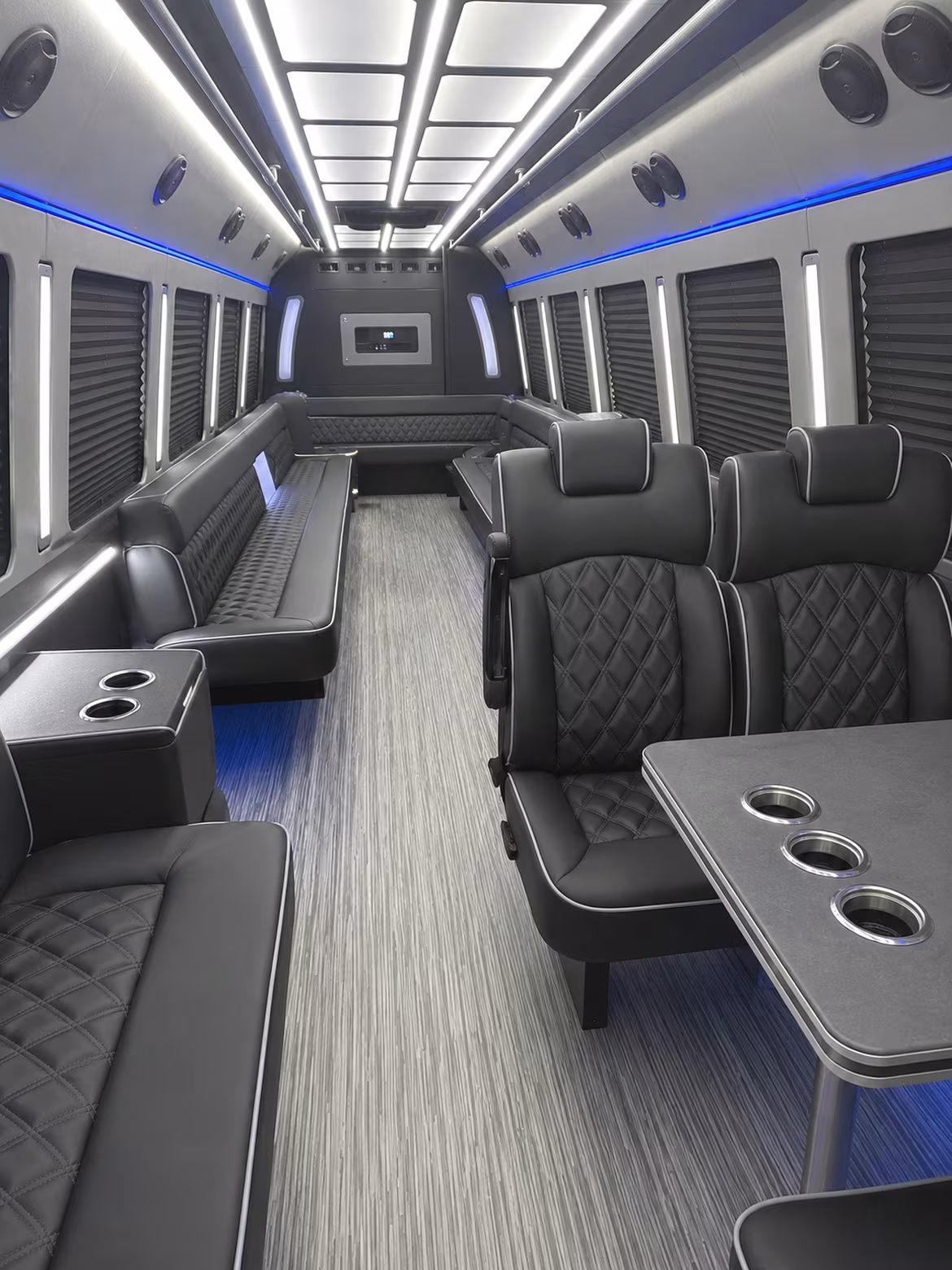 evesham 25 passenger party bus inside