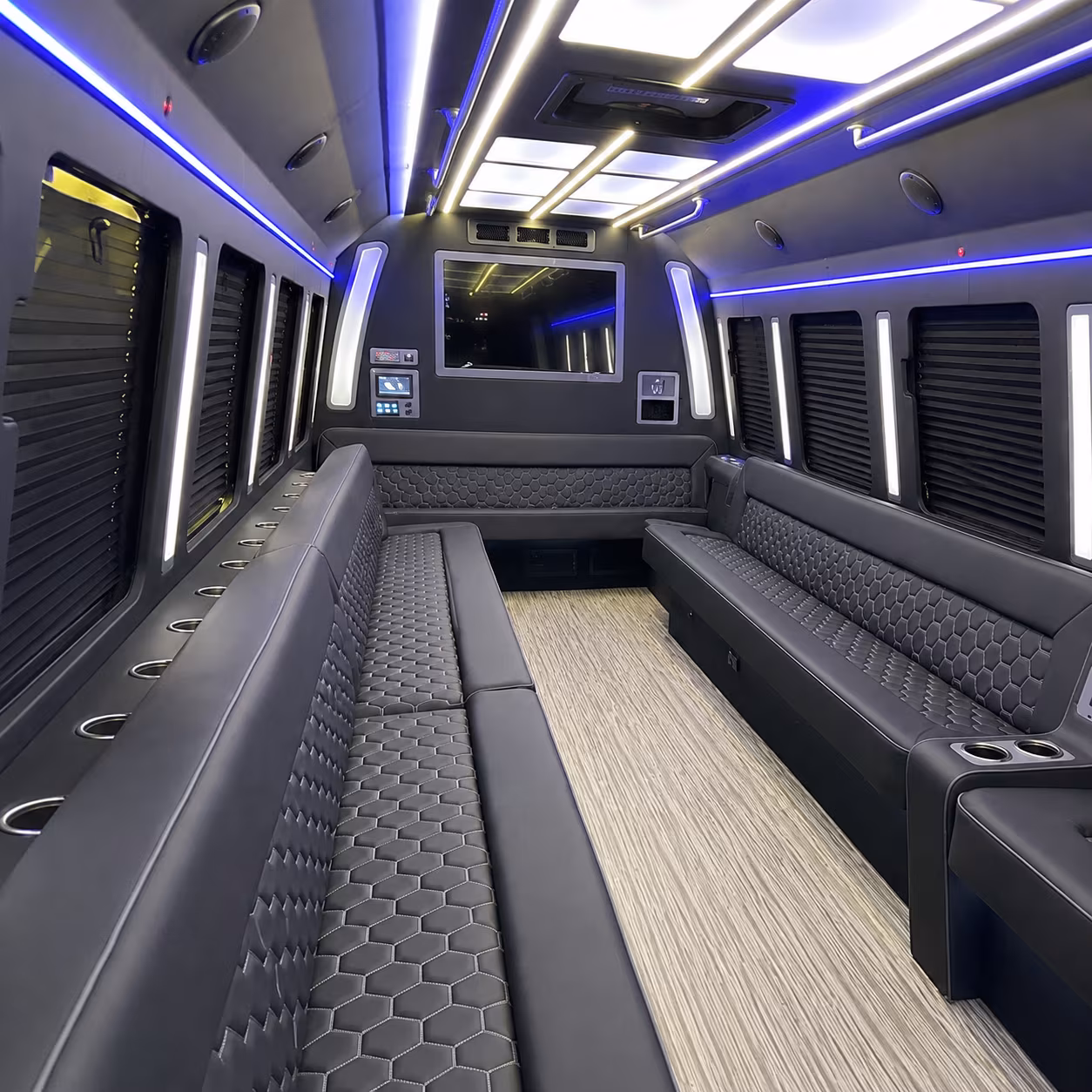 evesham 40 passenger party bus inside