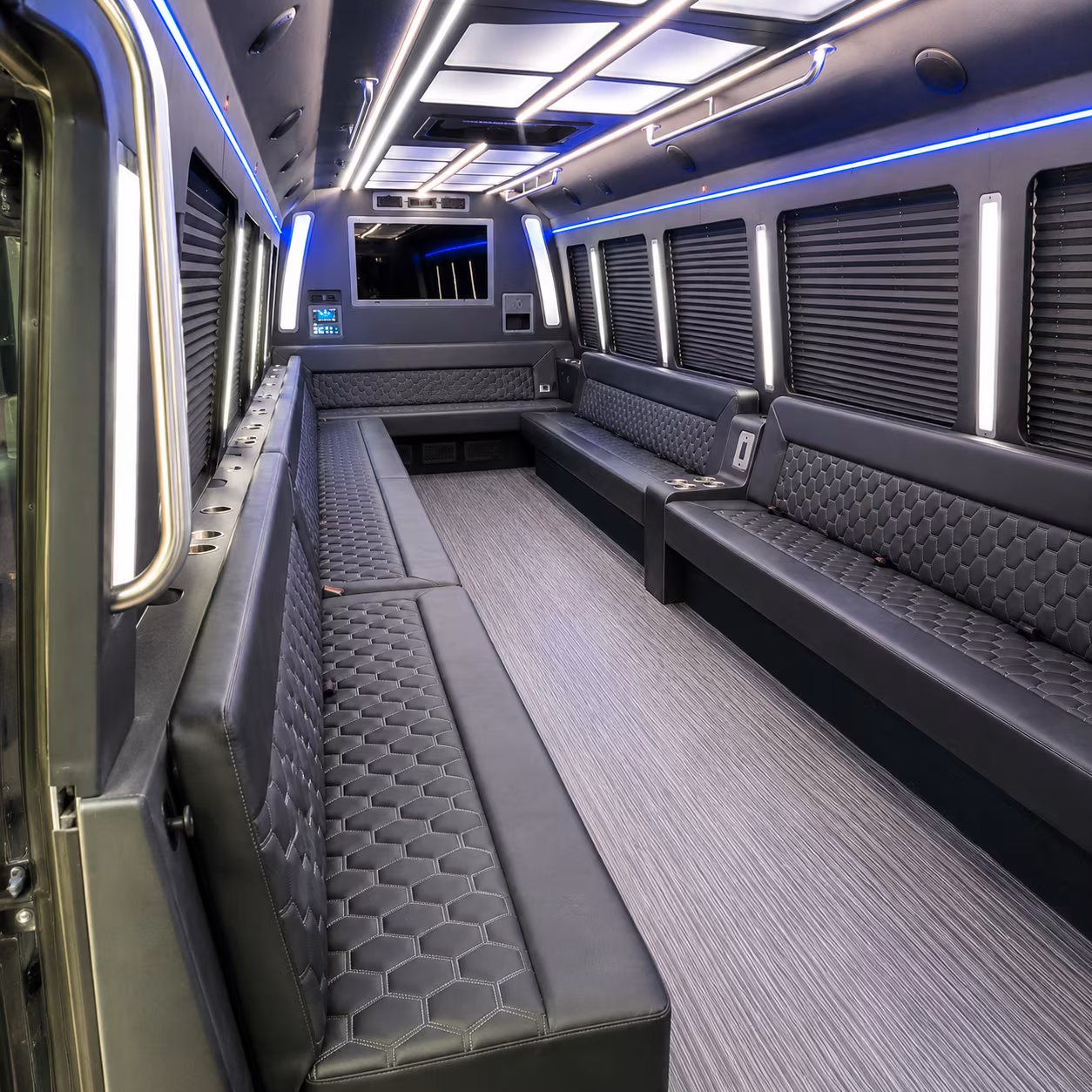 evesham 40 passenger party bus interior