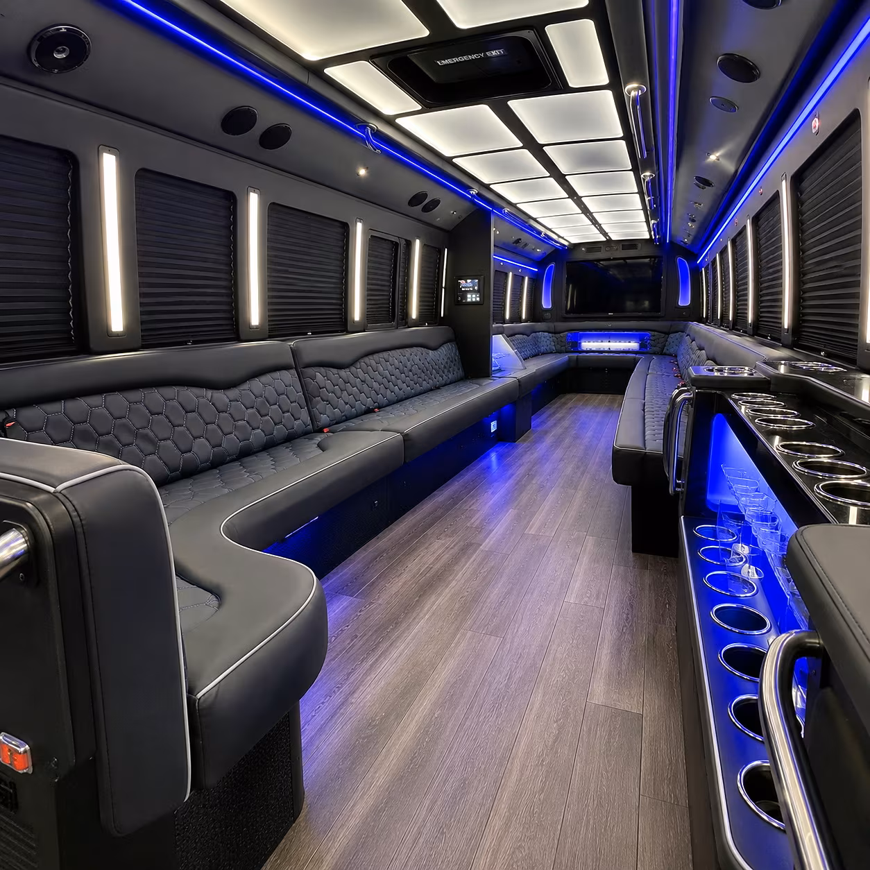 evesham party bus rental interior