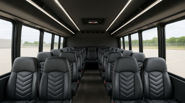 evesham 18 passenger minibus inside