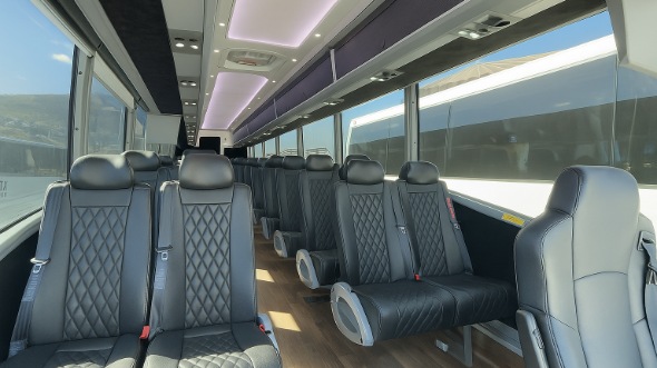 evesham 30 passenger minibus inside