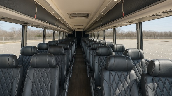 evesham 50 passenger charter bus inside