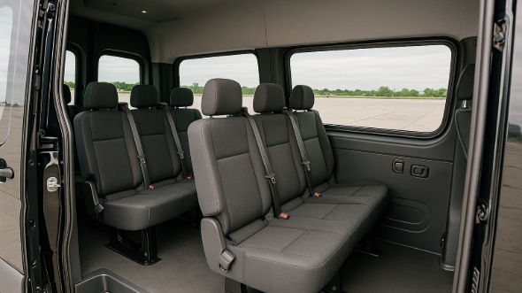 Interior of Charter Bus Company Evesham's Sprinter Van Rental With Driver in Evesham